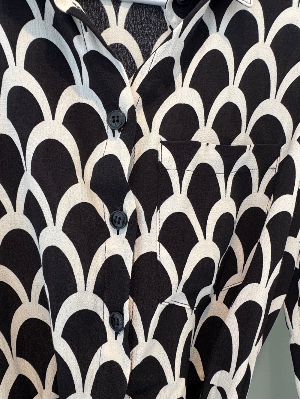 Zara Black and White Geometric Wrap Mini Dress - Picture 4 of 7